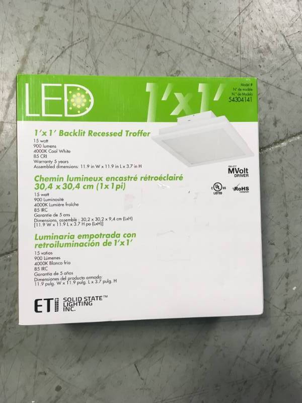lot 69 image: Eti 54304141 Backlit Troffer LED Lamp not used