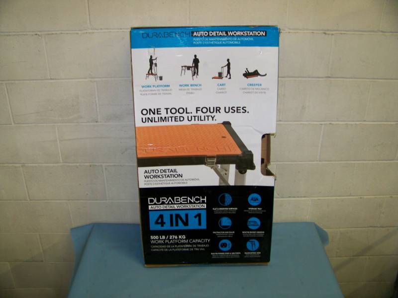 lot 16 image: DuraBench, 4-in-1, Auto Detail WorkStation  Utility Bench  Cart - NEW in Original, Sealed Box