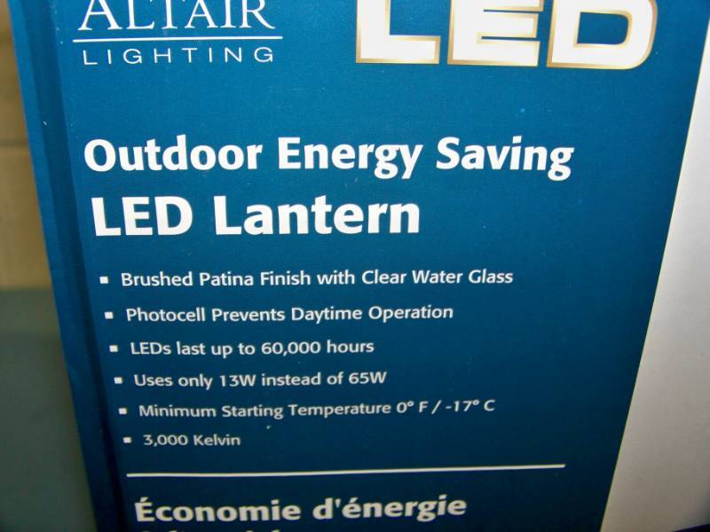 lot 18 image: (2) Altair, Outdoor, Energy Saving LED Lantern  Garage and Home Lights - NEW in Original, Sealed Boxes