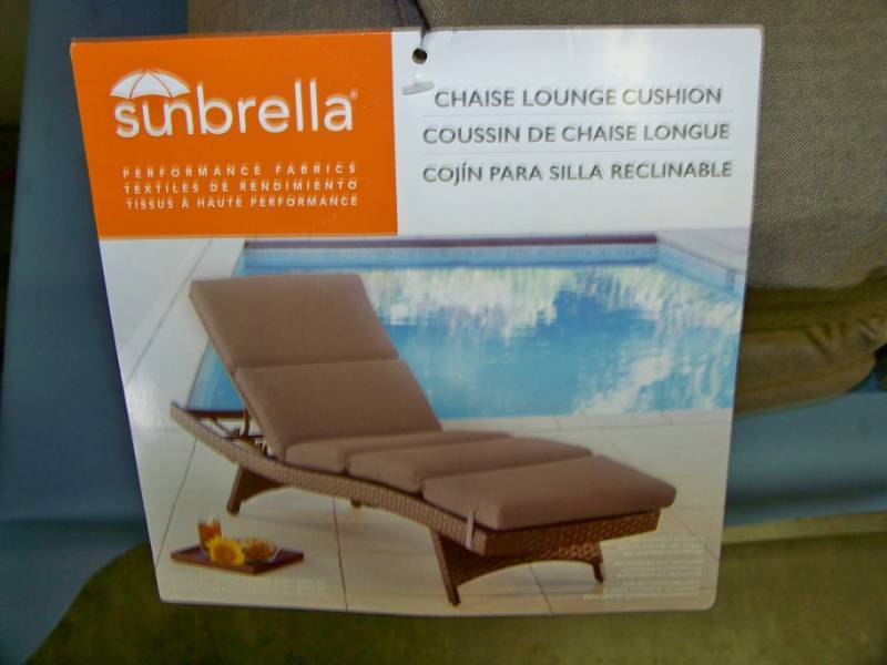lot 48 image: (2) Sunbrella, Padded Cushions for Lounger Chairs