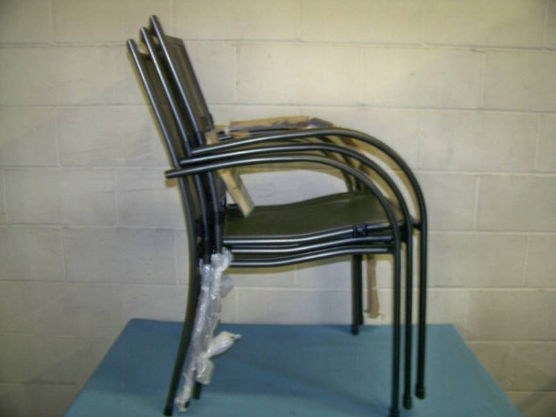lot 67 image: (3) Stacking Bistro Chairs