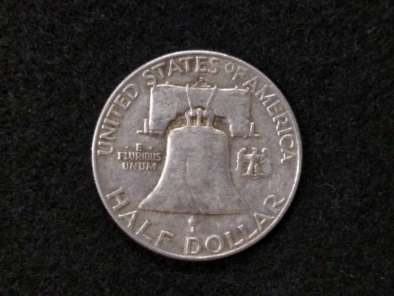 1952 D Franklin Silver Half Dollar...