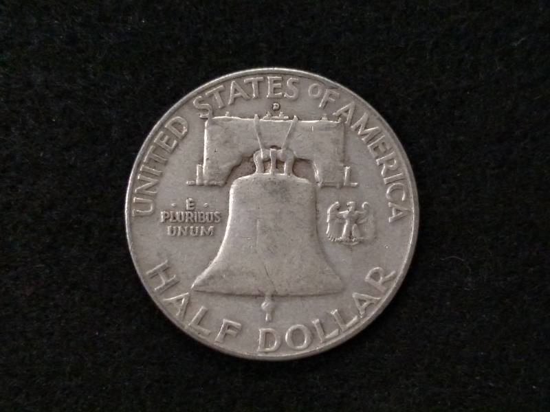 1957 D Franklin Silver Half Dollar...