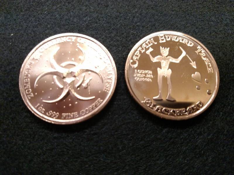 (2) 1 Ounce .999 Copper Coins...