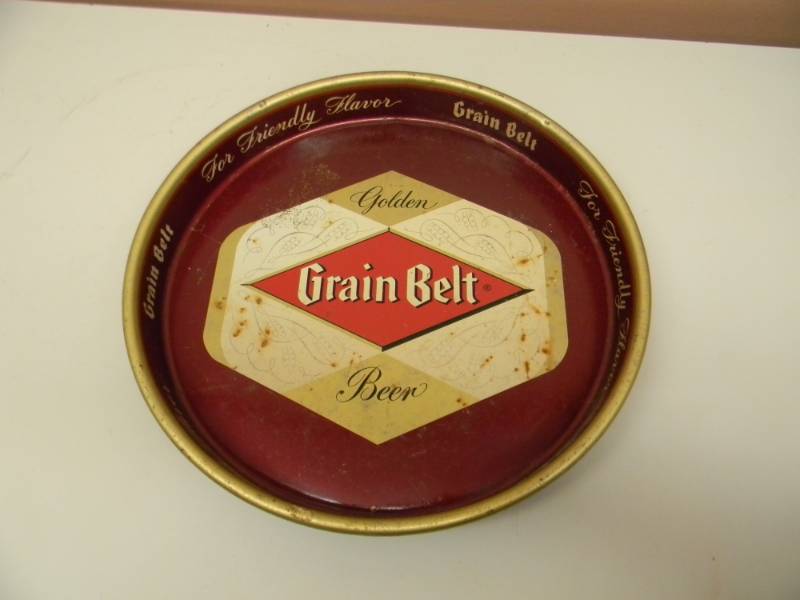 lot 9 image: VINTAGE APPROX 13 GRAIN BELT BEER TRAY - GOLDEN BEER - SEE PICTURES