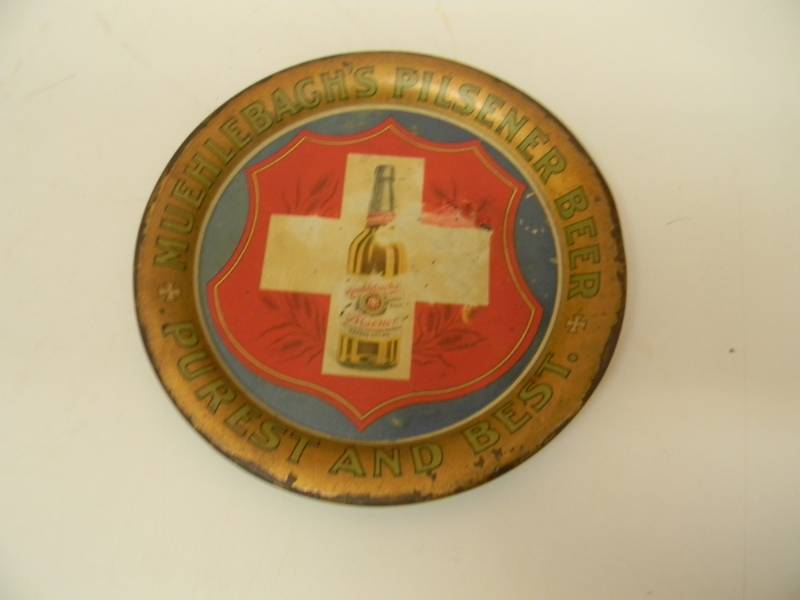 lot 26 image: VERY RARE - VINTAGE MUEHLEBAGHS PILSENER TIP TRAY- PUREST AND BEST - GREAT PIECE - SEE PICTURES