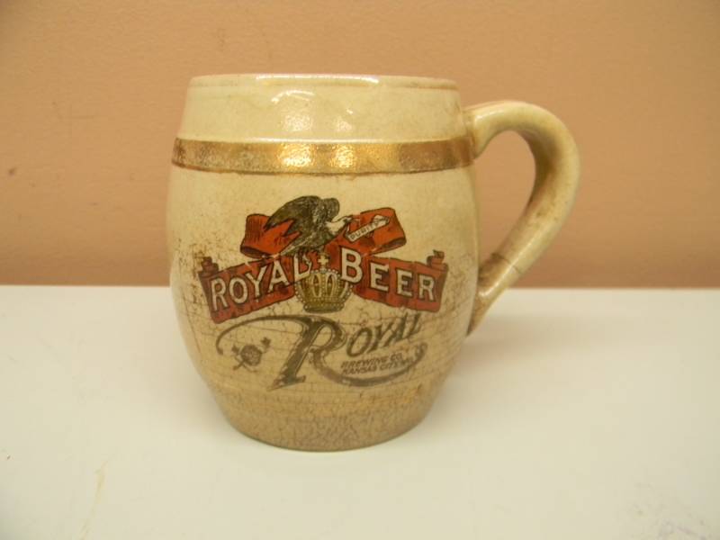 lot 52 image: VINTAGE ROYAL BREWING CO KANSAS CITY BEER MUG PRE 1919 - VERY RARE PIECE - SEE PICTURES