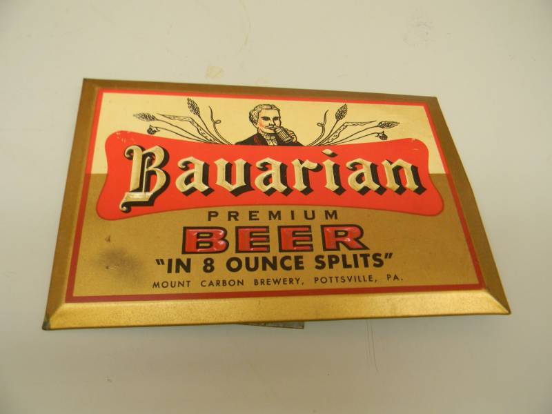 lot 54 image: Vintage Bavarian Premium Beer Sign Tin Original - RARE - APPROX 9 BY 6 - SEE PICTURES