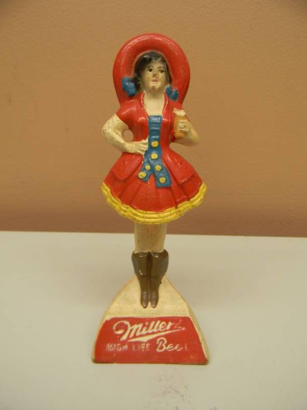 lot 56 image: VINTAGE 1950s MILLER HIGH LIFE GIRL ON THE MOON COLOR ORIGINAL ADVERTISING DISPLAY - RARE - NICE - SEE PICTURES