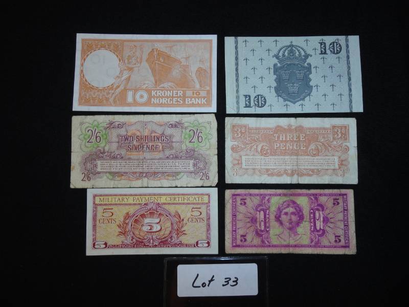 British Armed Forces, Norway, Swedish and US Military Payment Currency