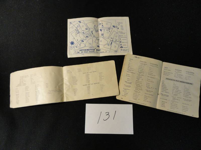 WWII Manuals - 1941 German Phrase Book, English French Translation and Camp Kilmer Handbook