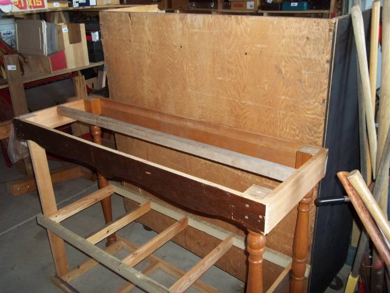 lot 116 image: Wooden Shelf and Partial Table