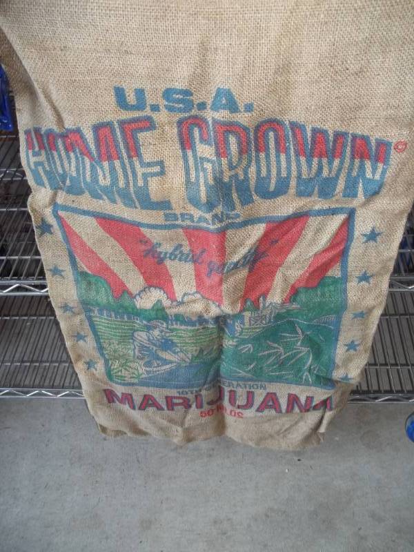 lot 200 image: Unique Vintage Burlap Sack