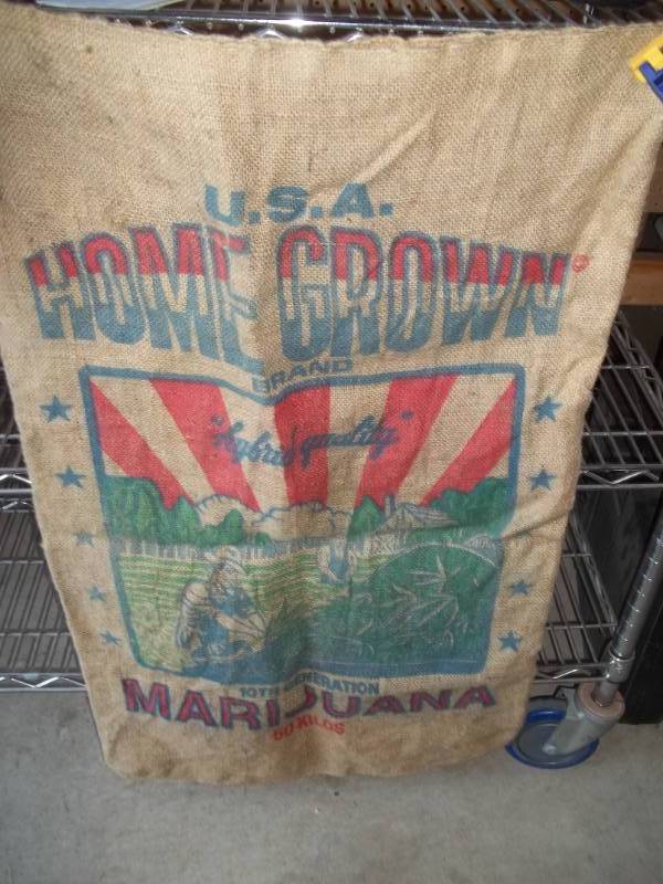 lot 201 image: Unique Vintage Burlap Sack