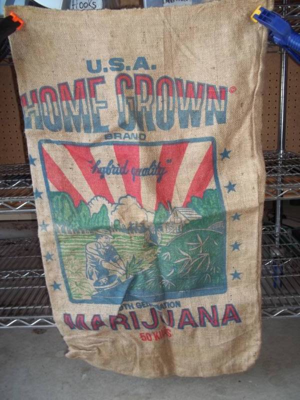 lot 203 image: Unique Vintage Burlap Sack