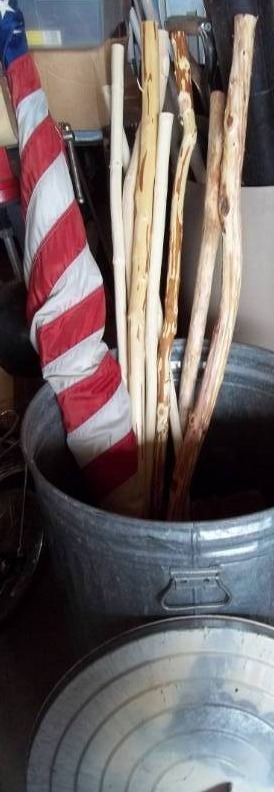 lot 244 image: Walking Sticks, American Flag, and More