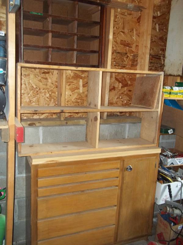 lot 313 image: Garage Shelves and Vintage Dentist Shelf