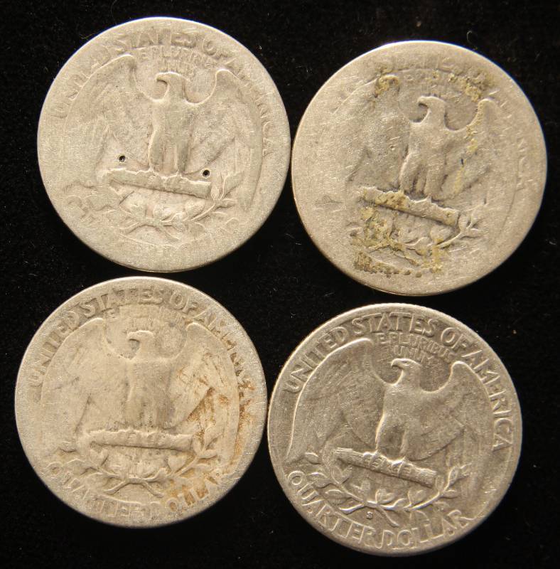 GROUP OF 4 EARLY DATE WASHINGTON QUARTERS 1934 1935 1936 1936-S