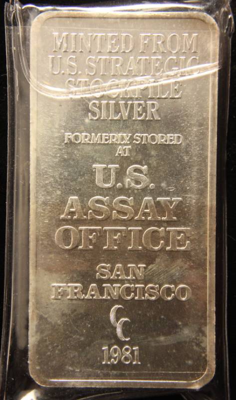 10 TROY OZ. .999 FINE SILVER BAR US ASSAY OFFICE SAN FRANCISCO