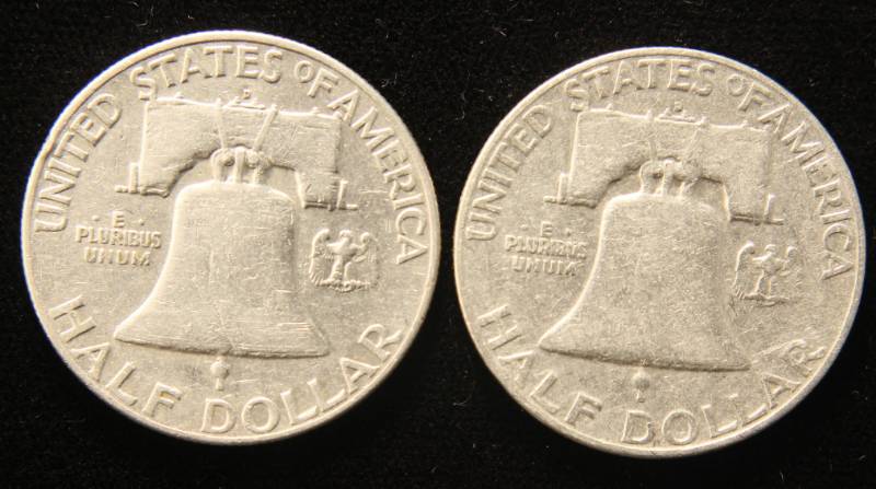 2 FRANKLIN HALF DOLLARS 1951-D 1953-D