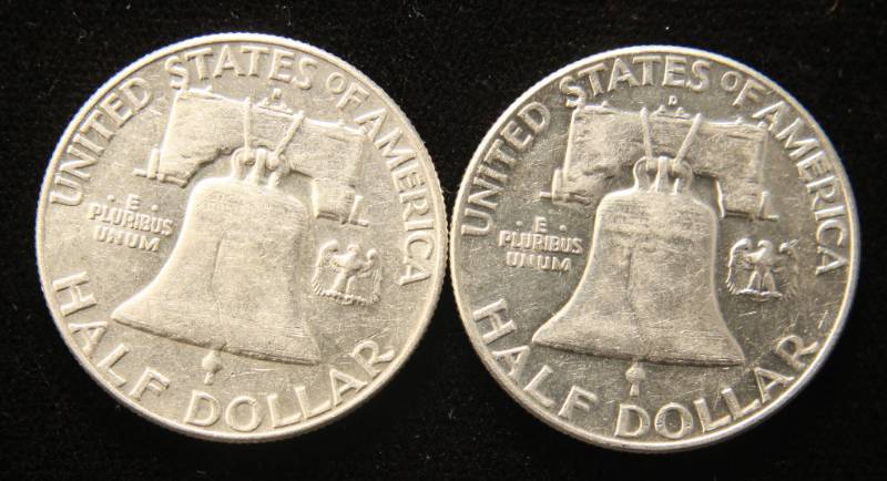 2 FRANKLIN HALF DOLLARS 1962-D 1963-D