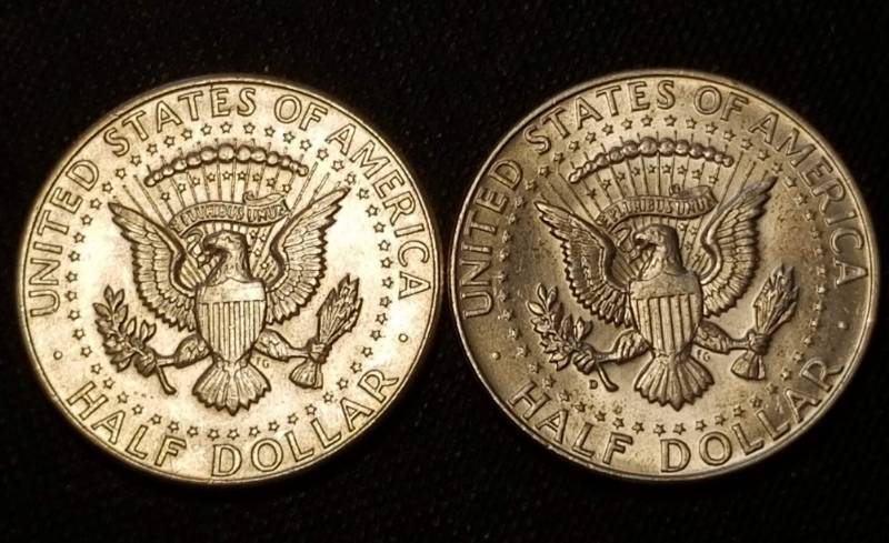 2 AU-UNC 1964 KENNEDY SILVER HALF DOLLARS