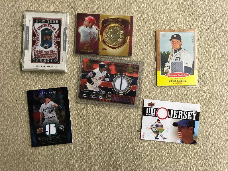 6 MLB PatchJersey Cards