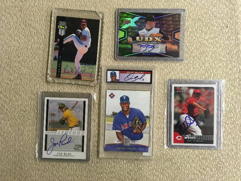 5 Misc Autographed Baseball Cards