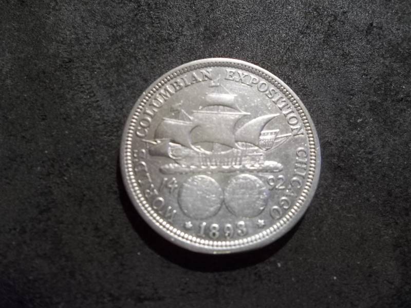 1893 Columbian Exposition Silver Half Dollar Commemorative (2nd Commemorative Coin Stuck In The USA)