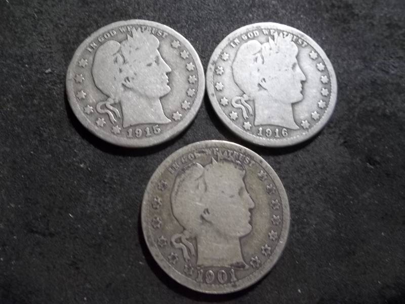1901, 1915 D, 1916 Barber Quarters