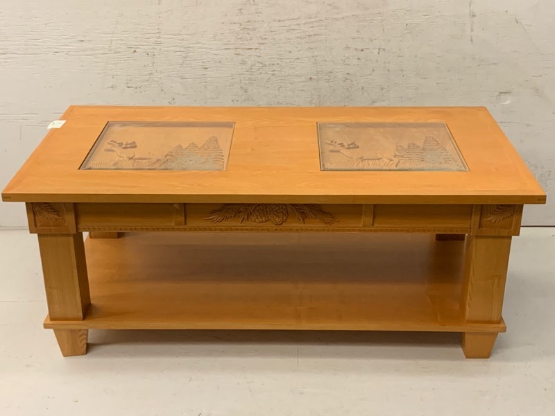 lot 1 image: White-Tail Deer Themed Coffee Table