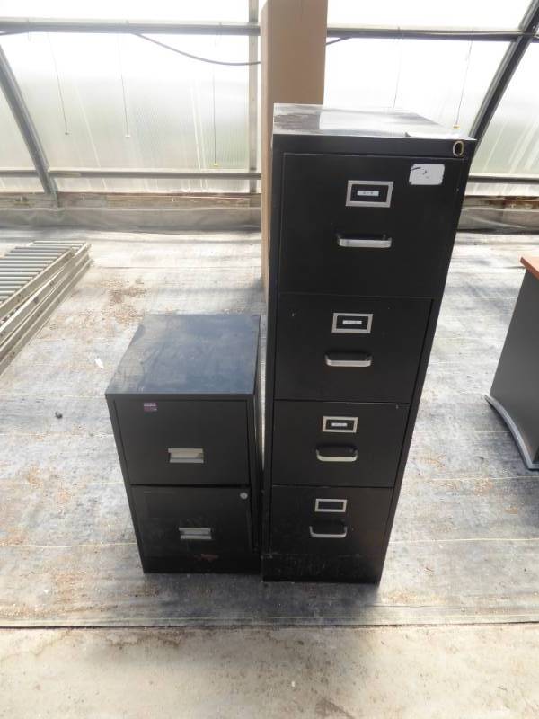lot 57 image: Lot of Two Steel Filing Cabinets