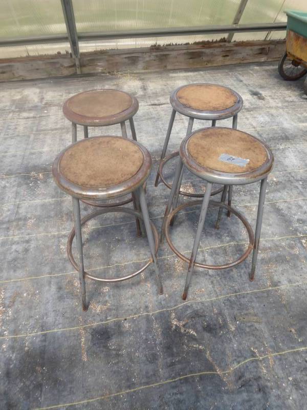 lot 69 image: Lot of Four Steel Barstools