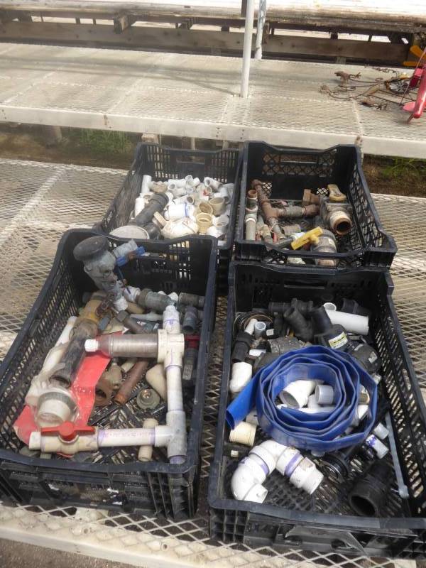 lot 82 image: Bulk Lot of Miscellaneous Plumbing Fittings, Crates and Vacuum Breaker Valve