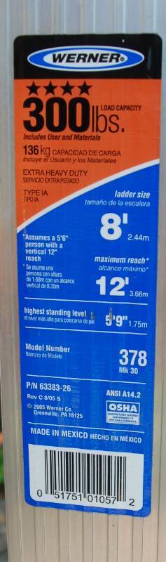lot 74 image: 8 Industrial Werner Ladder