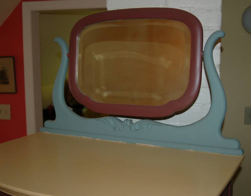 lot 63 image: Antique Dresser with Mirror