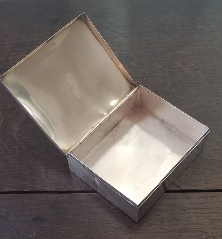 lot 8 image: S&S Sterling Silver Trinket Box Cigarette Caddy, 132 grams