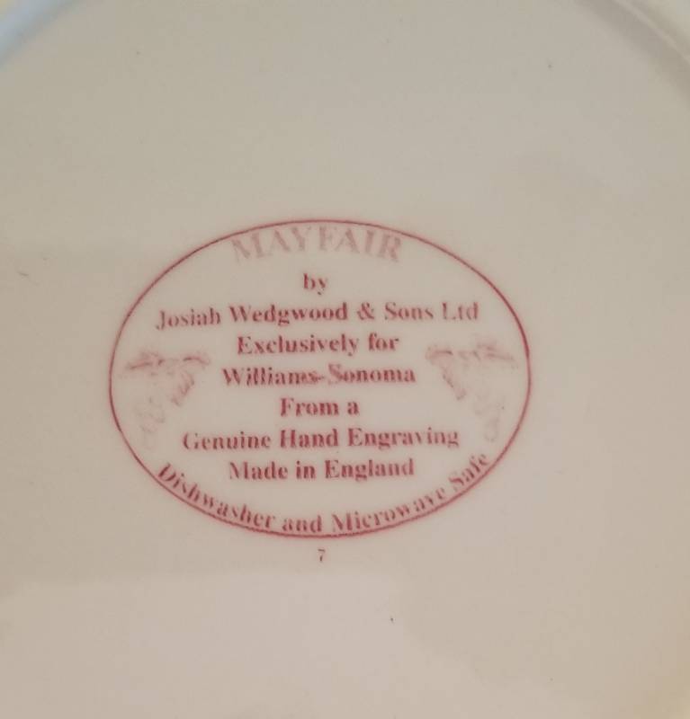 lot 55 image: Wedgwood Mayfair Soup Bowls for Williams Sonoma Set of 4