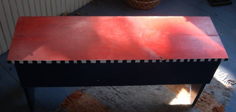 lot 58 image: Patriotic Wood Bench