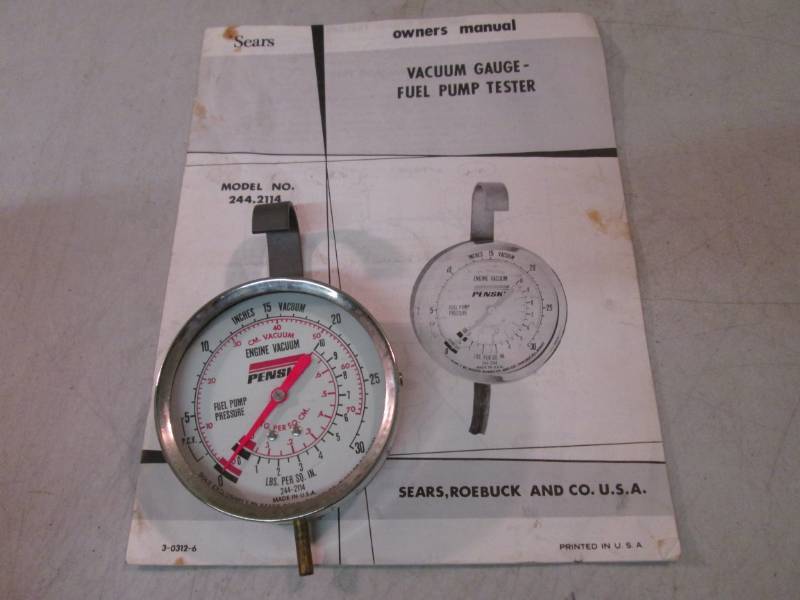 lot 7 image: Sears Vacuum Gauge Fuel Pump Tester...