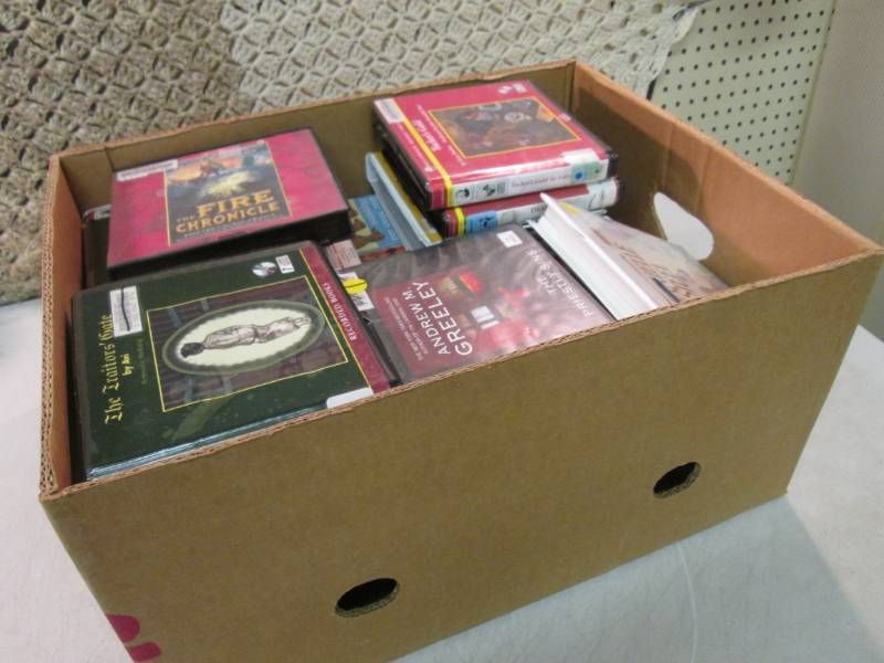 lot 21 image: Box Full of Audio Books  C-3...