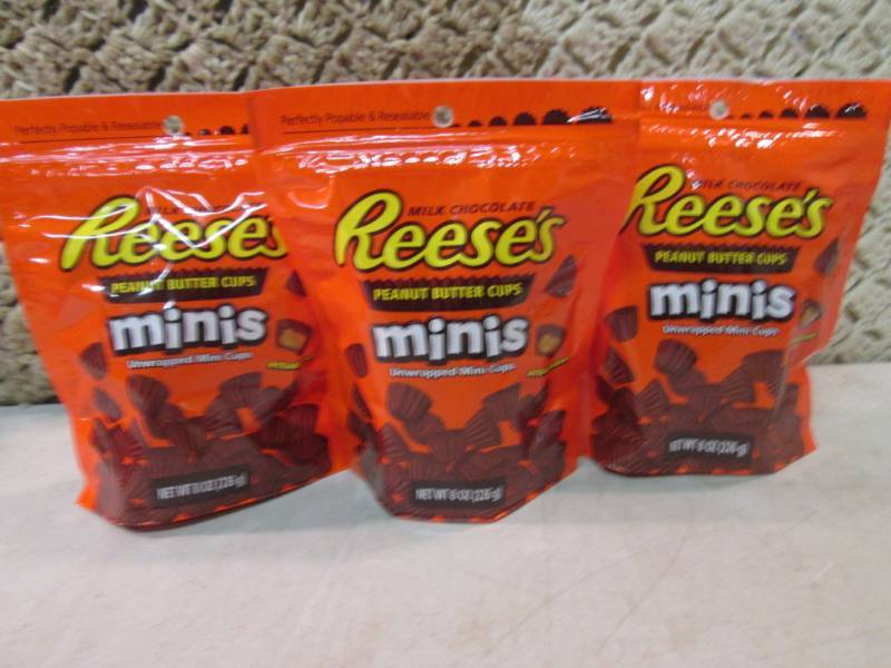 lot 36 image: 3 Bags of Reeses Peanut Butter Cups...
