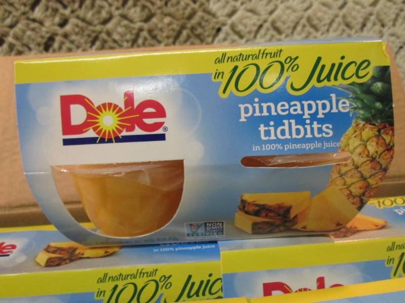 lot 90 image: Case of 6 4-Pack of Dole Pineapple ...