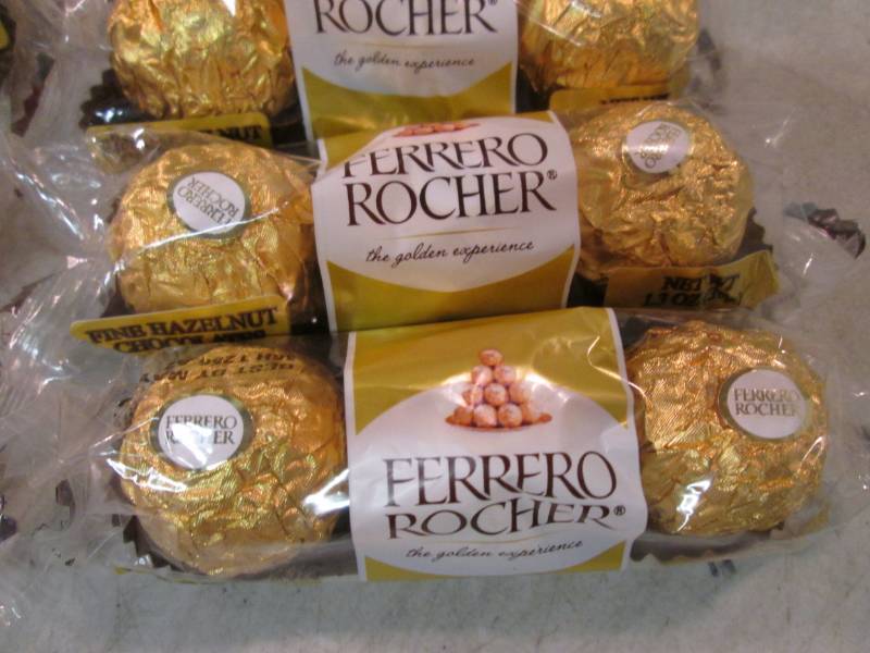 lot 103 image: 12 Packs of Ferrero Rocher Candy Be...