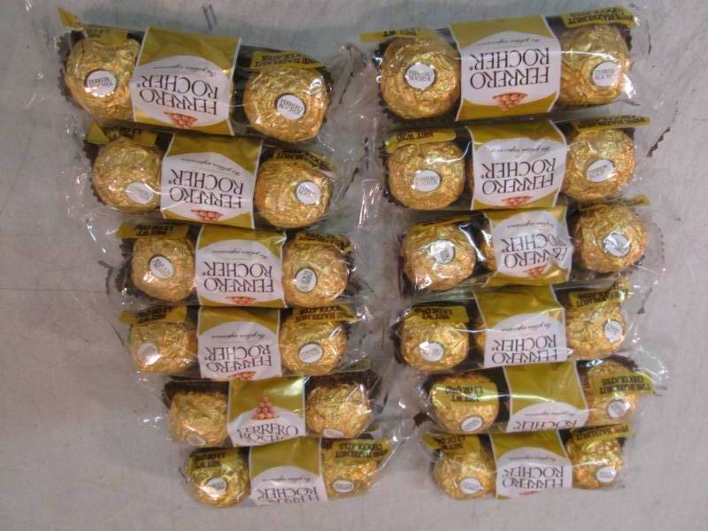 lot 104 image: 12 Packs of Ferrero Rocher Candy Be...