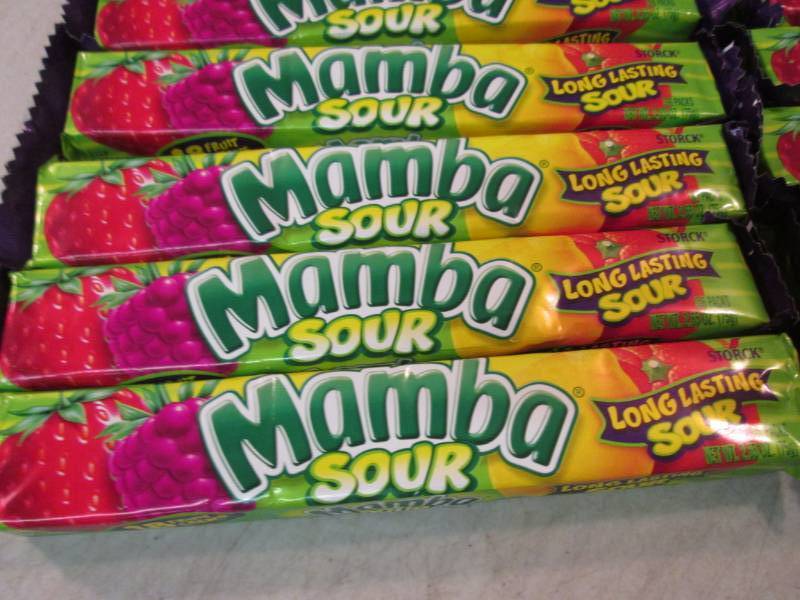 lot 105 image: 12 Packs of Mamba Sour Candy Best b...