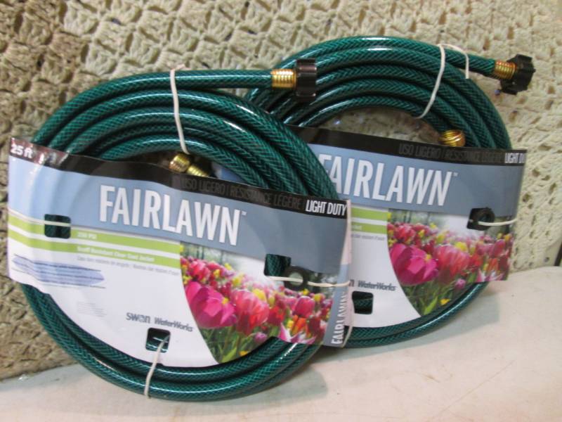 lot 139 image: Lot of 2 Fairlawn 25 ft Garden Hose...