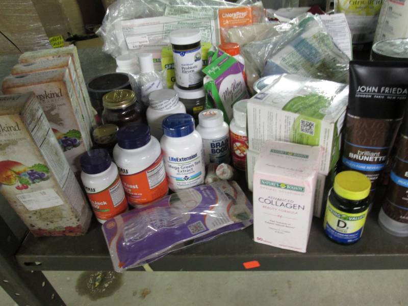lot 309 image: Large lot of health and fitness products, may be past sell by date