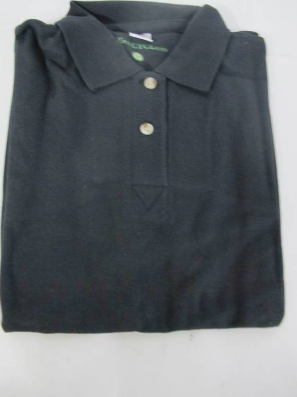 3 NEW Womens Long Sleeve Polo Shirts from gREen-CYCLED brands - LARGE - Navy  Black  Yellow