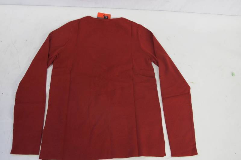 NEW WOMENS KIRKLAND SIGNATURE CREWNECK SWEATER- Medium - Red - RIB KNIT STRETCH
